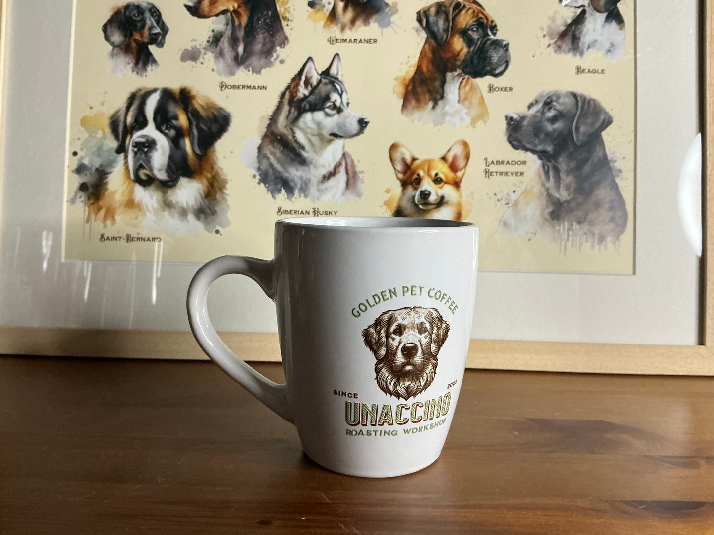 Mug rond "Unaccino Collection"- Golden Retriever | 38CL
