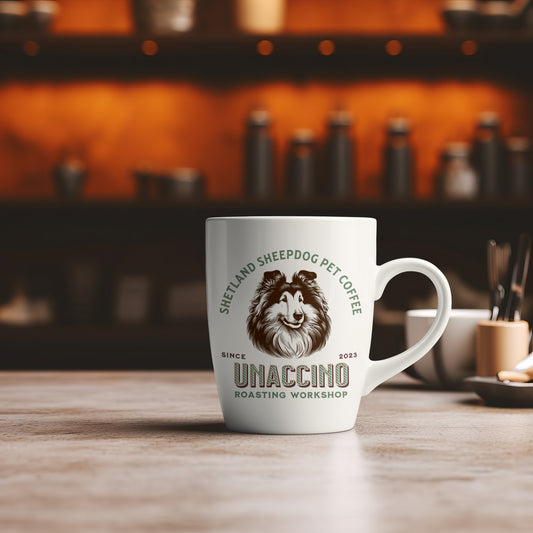 Mug rond "Unaccino Collection"- Shetland Sheepdog | 38CL